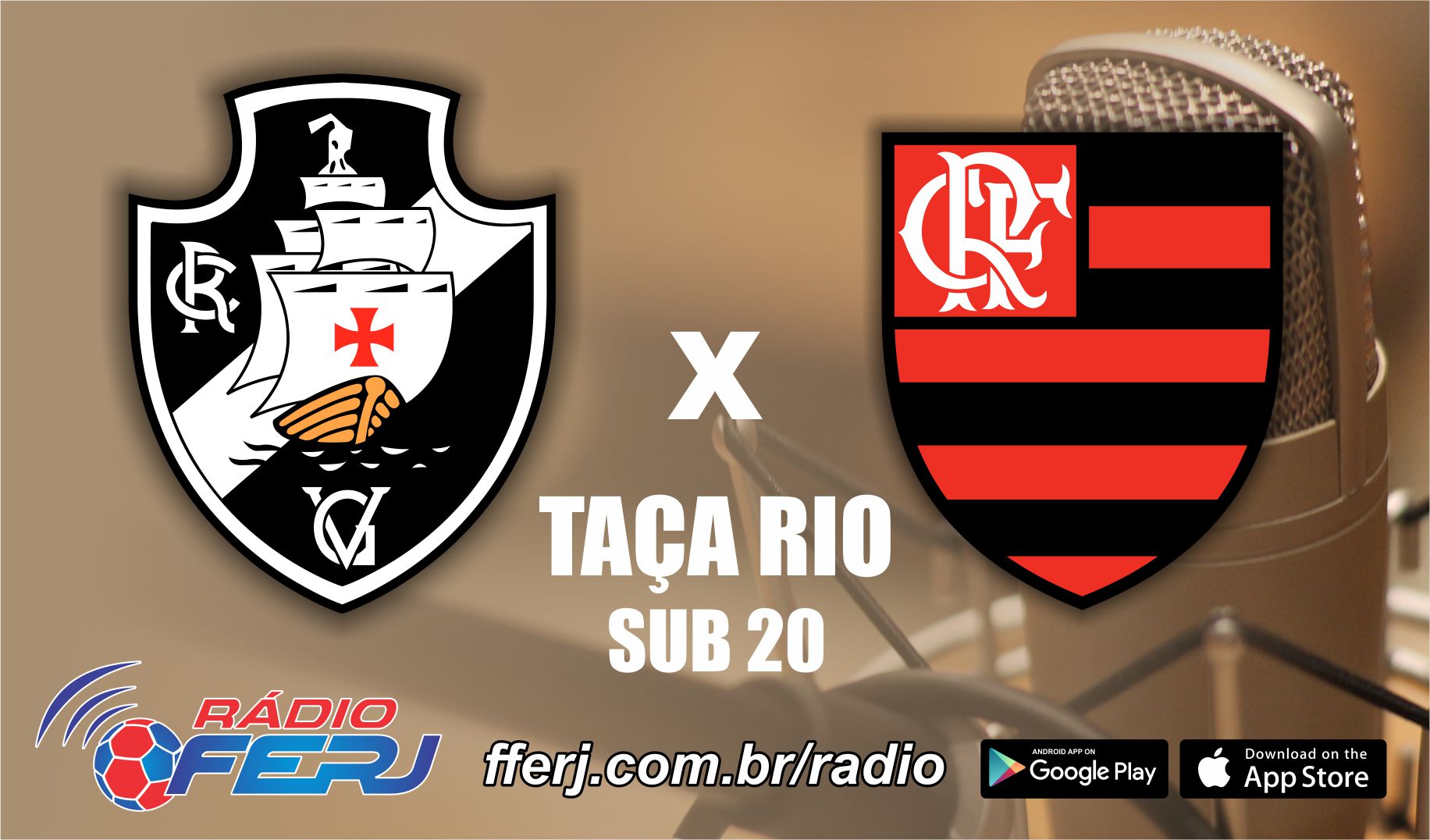 Rádio FERJ transmite Vasco x Flamengo, pela semifinal da Taça Rio Sub-20