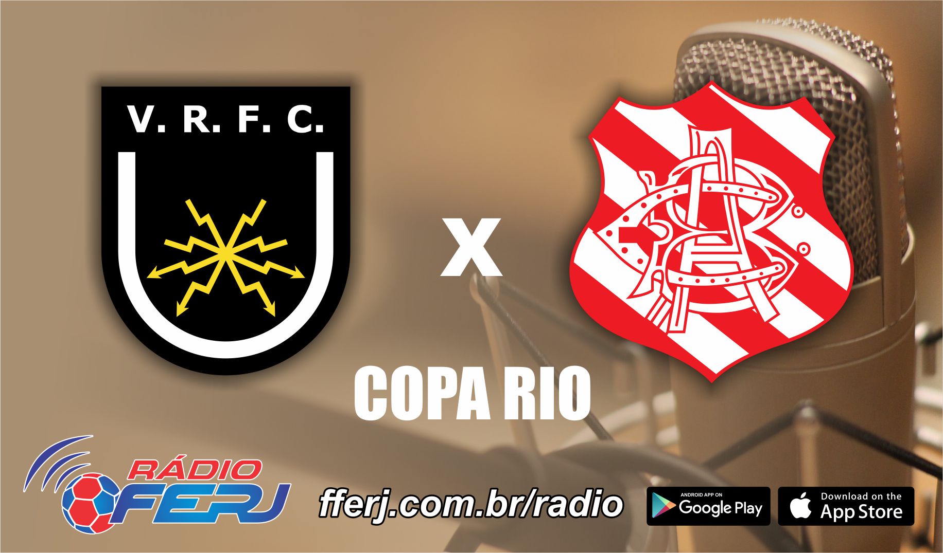 Rádio FERJ transmite Volta Redonda x Bangu, pela 2ª rodada da Copa Rio