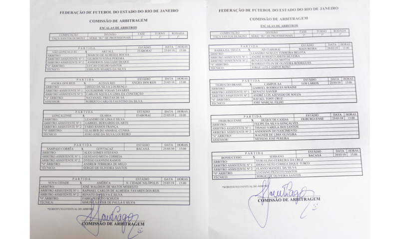 Definidos os árbitros da primeira rodada das Séries B1 e B2