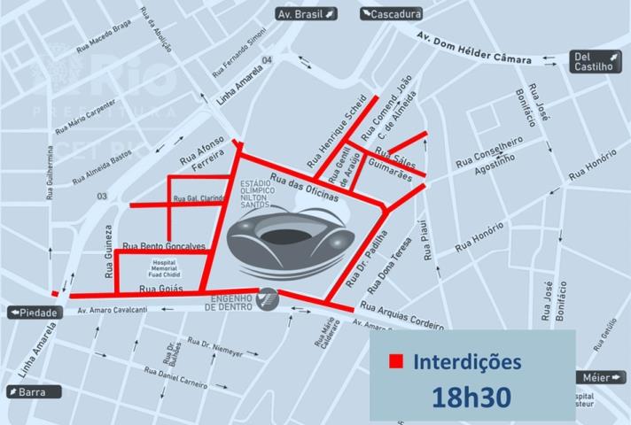 Botafogo x São Paulo: Informações de interdições, mobilidade e trânsito