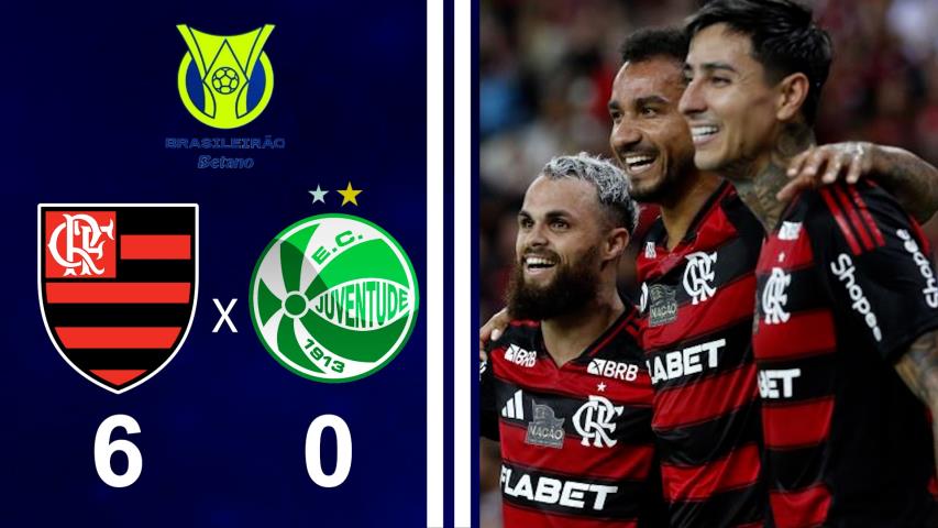 Brasileiro Série a 2025 - 4ª Rodada - Flamengo 6x0 Juventudeo 6x0 Juventude