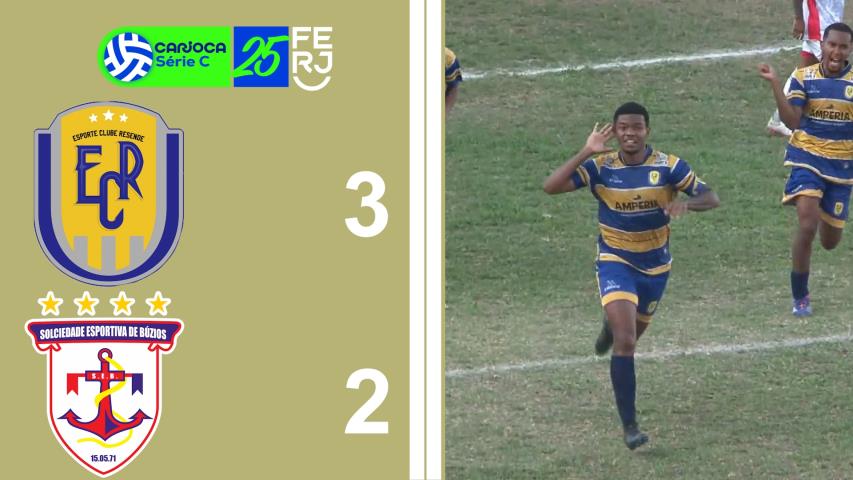 Carioca Série C Profissional (2025) -taça Waldir Amaral - 12ª ROD. - Ec Resende 3x2 Búzios